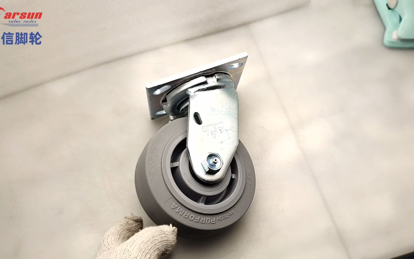 东莞凯信脚轮厂家重型脚轮5寸灰色tpr静音脚轮无尘车间用无痕万向脚轮