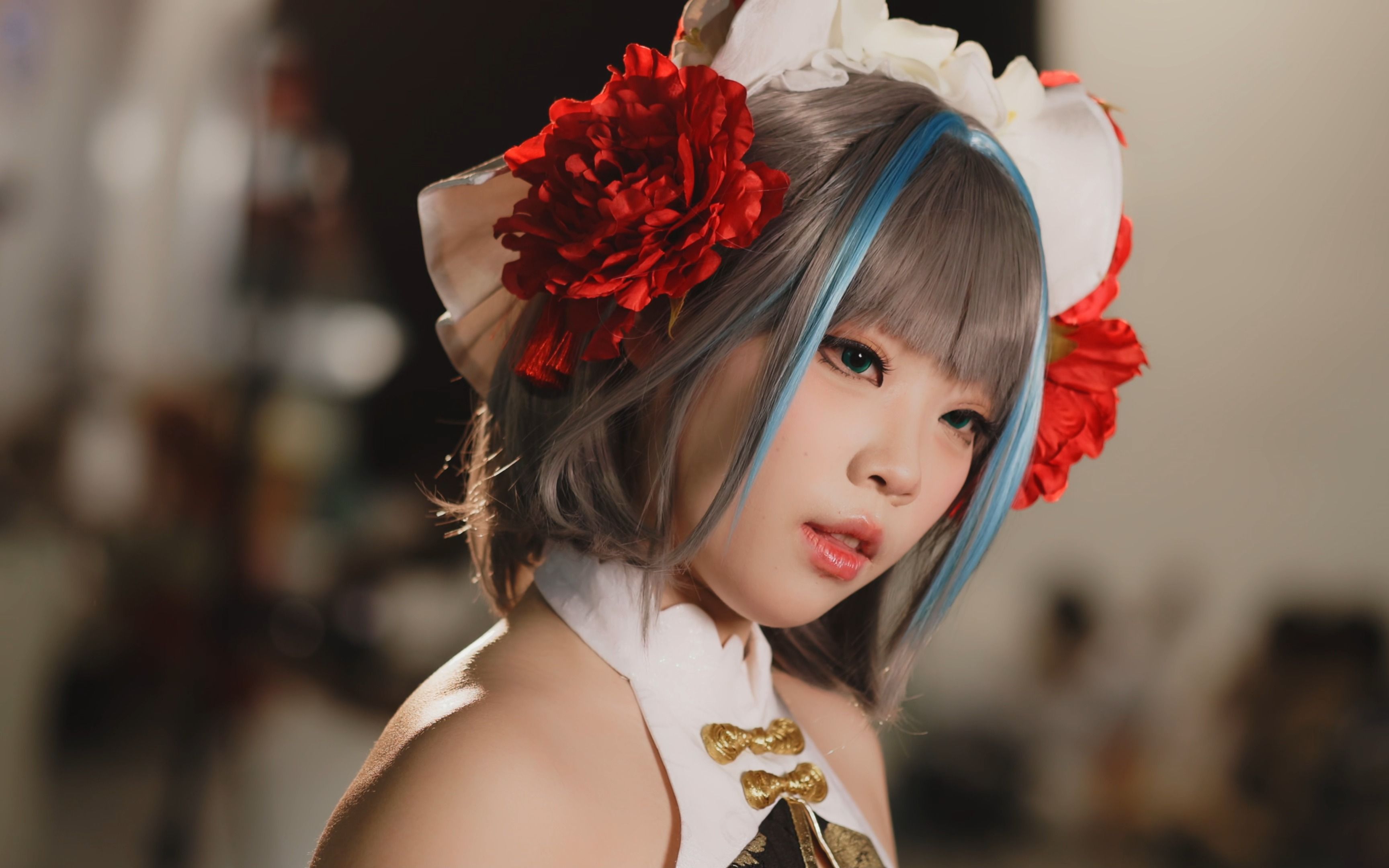 【4k60】鱼笙子 红色旗袍柴郡cos 杭州国漫