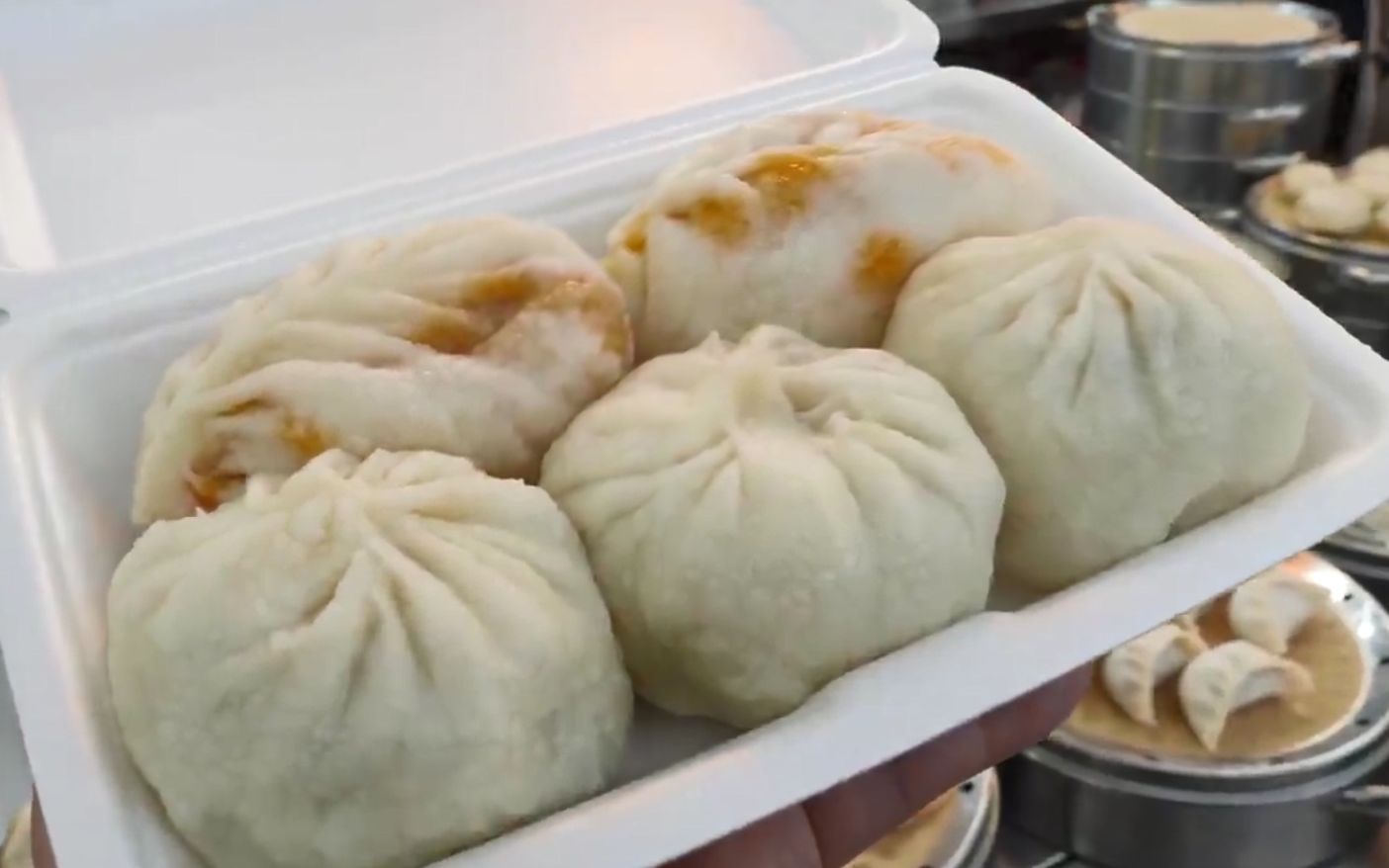 韩国街头小吃!手工肉馅大包子!