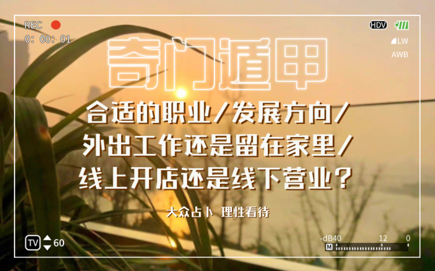 【奇门遁甲】合适什么职业?合适什么样的工作环境?应该外出就业还是回家发展?线上开店还是线下营业?工作上需要注意什么事情?哔哩哔哩bilibili