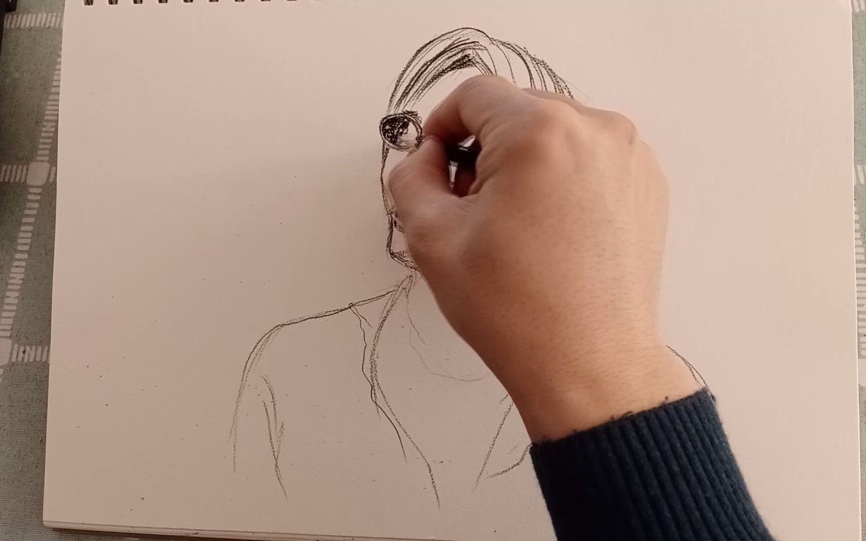 炭笔画:古惑仔之东星乌鸦,被乌鸦哥看到会不会来我家掀桌子呢?