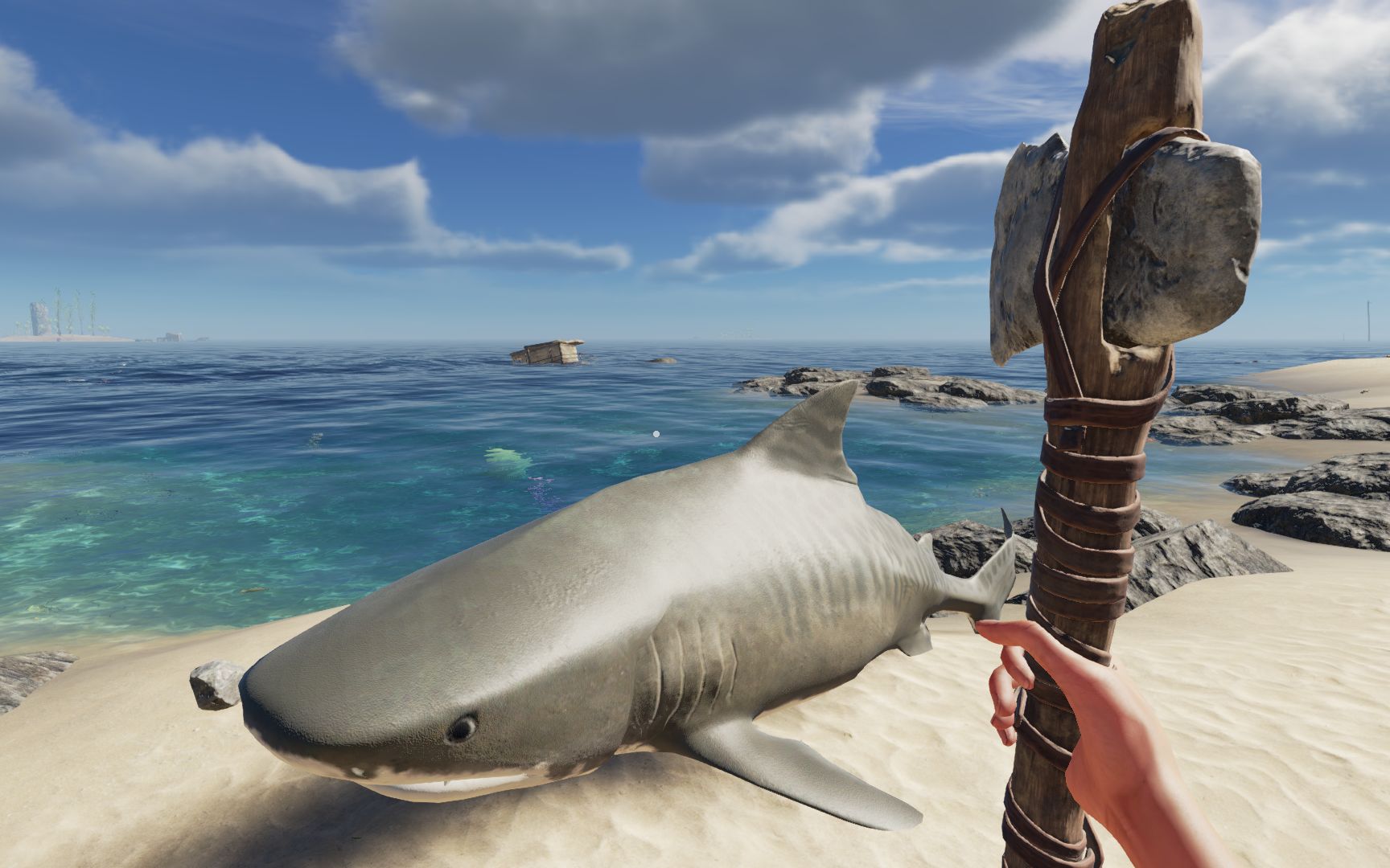 荒岛求生:探险海底飞机残骸,却被鲨鱼盯上,被迫无奈又要开战!