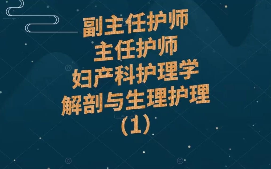 全网超详细的副主任护师/主任护师妇产科护理学,解剖与生理护理讲解来咯,听了就能过哔哩哔哩bilibili