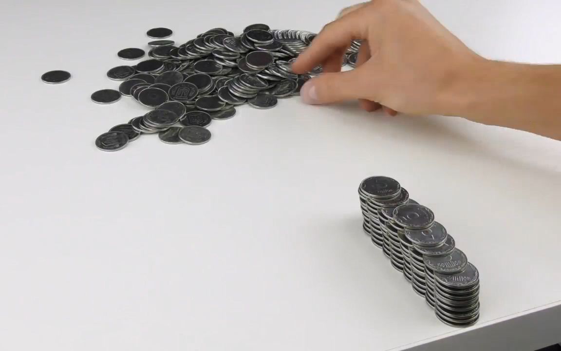 用硬币隔空搭桥 消磨时间的小游戏