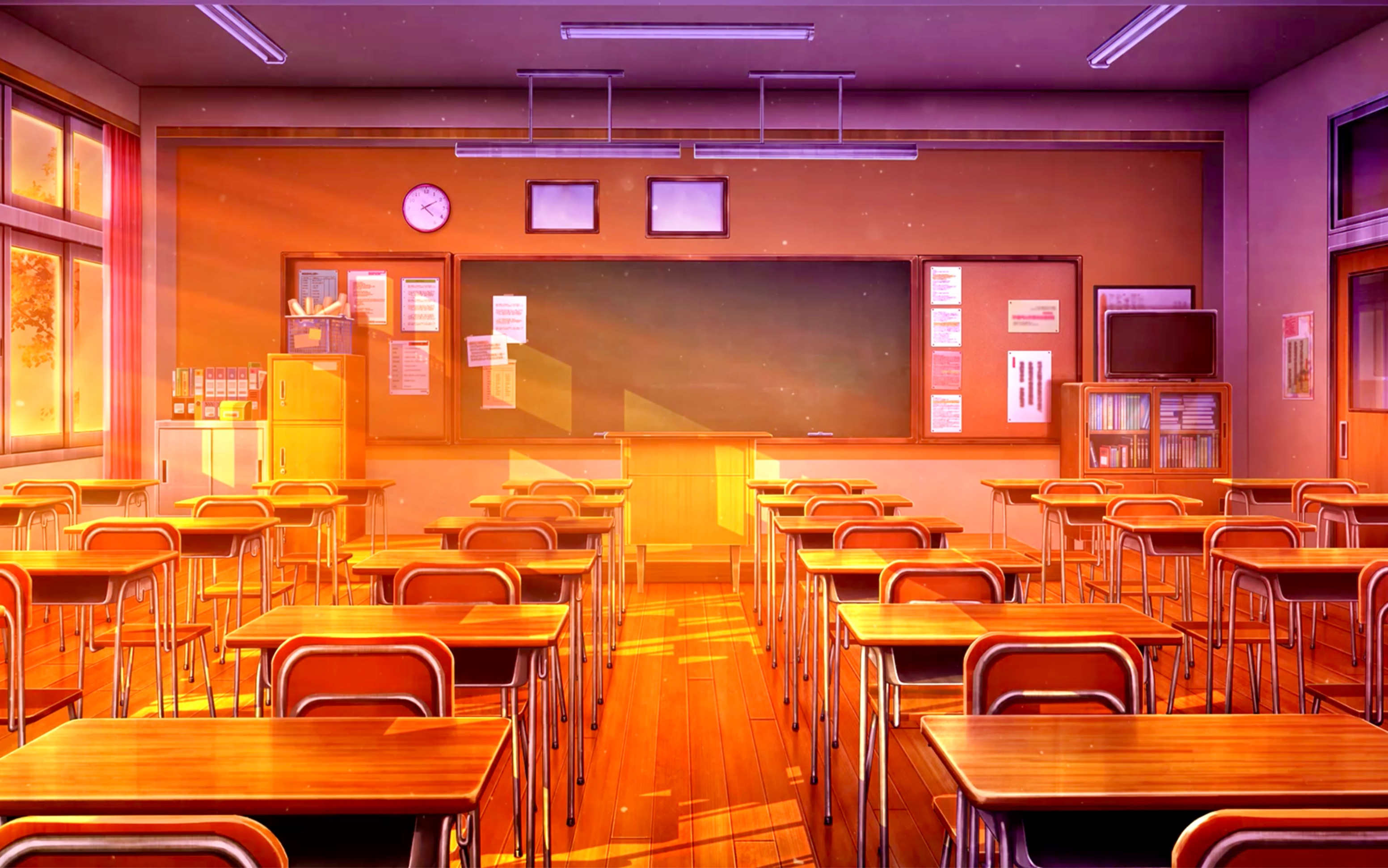 夕阳黄昏下的教室图片图片