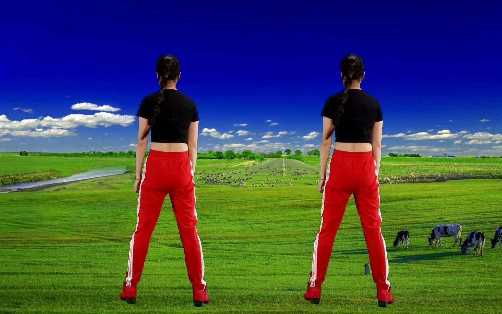 中老年健身操,减压减脂《一曲红尘dj》背面演示