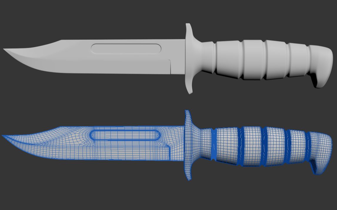 [图]【零基础3D建模教学】3dmax制作一把匕首，从box开始教你如何规范布线卡线