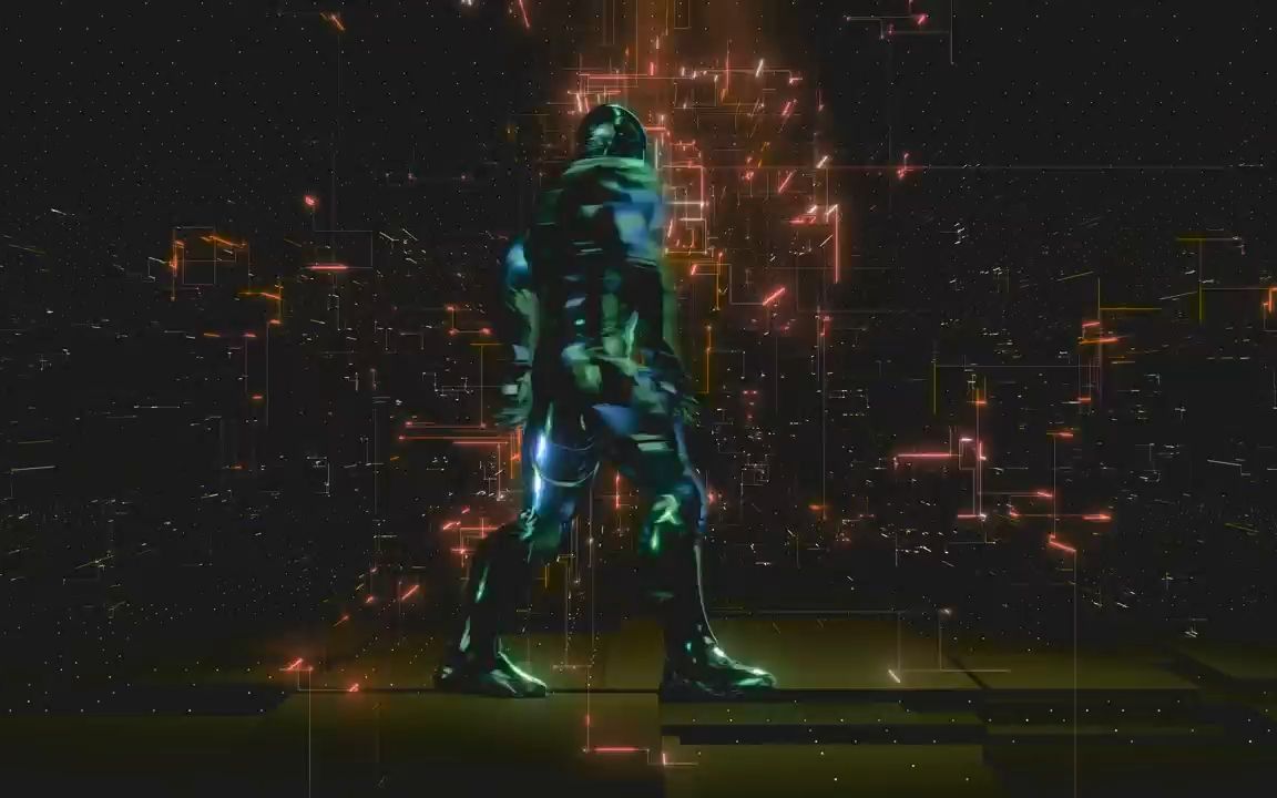 人物钢铁侠跳舞街舞机械舞节目音乐节酒吧dj开场led屏幕背景视频素材