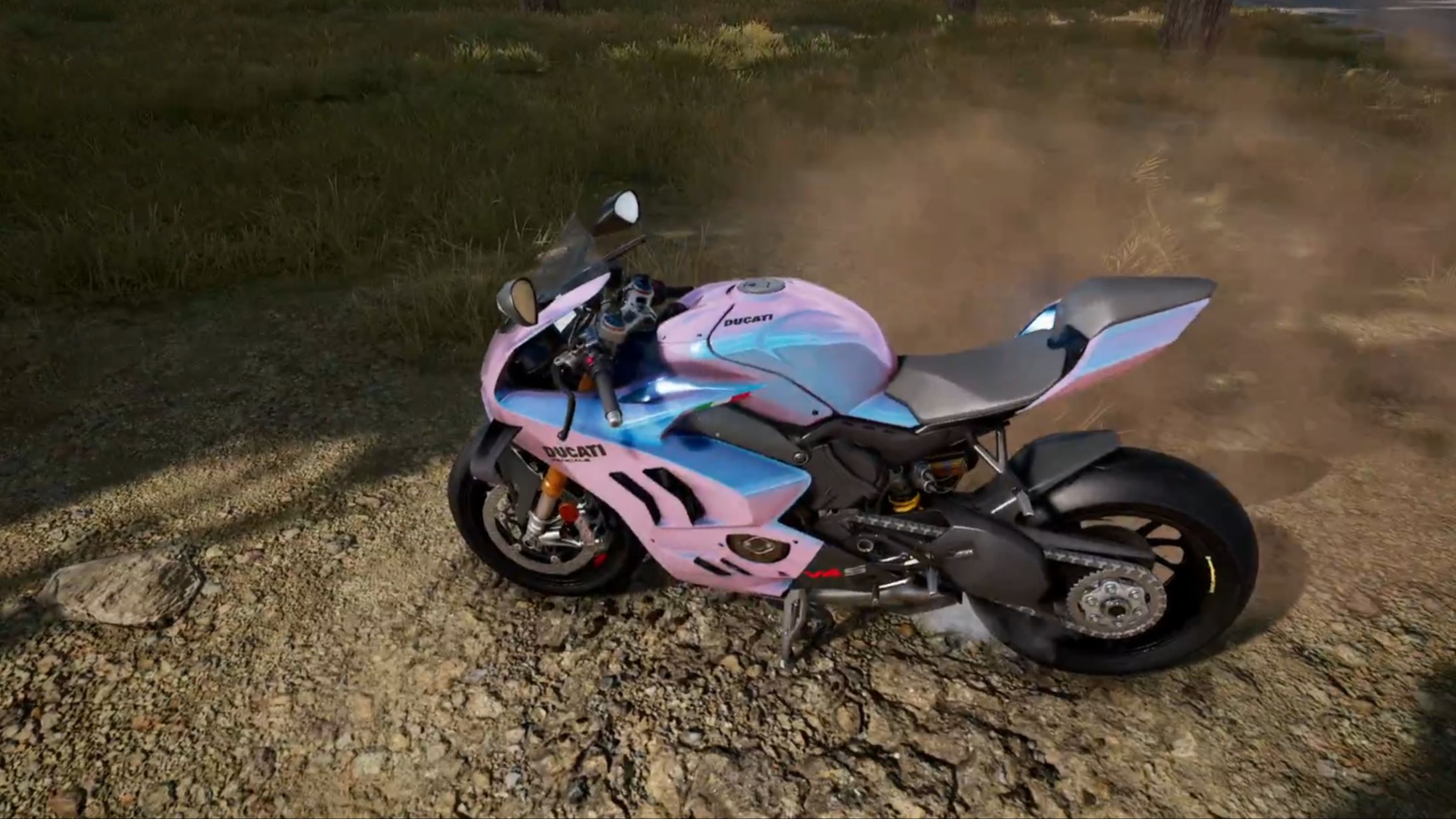 pubg杜卡迪实战效果(暮光粉)