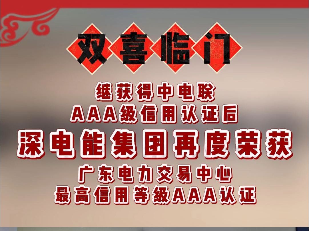 深电能再获广东电力交易中心2024广东电力市场最高信用AAA级认证哔哩哔哩bilibili