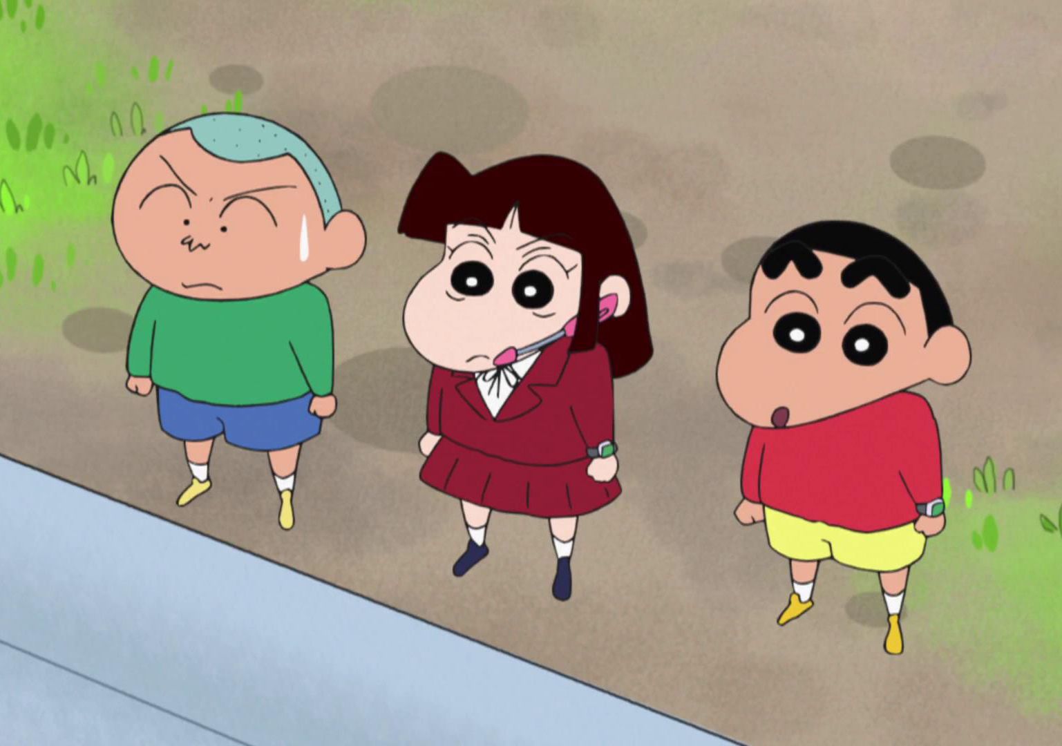 蜡笔小新:正男走到吊桥终点被无视,风间妮妮和阿呆掉入万丈深渊