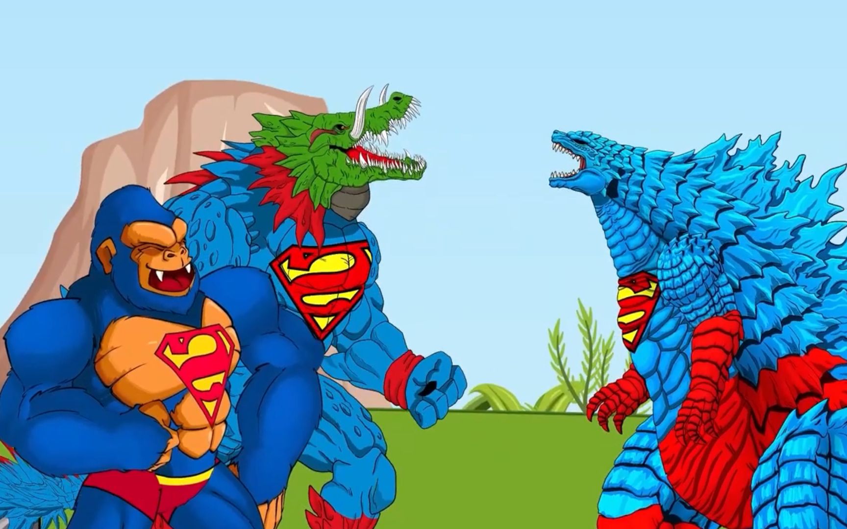 超人金刚 超人哥斯拉vs蝙蝠侠恐龙
