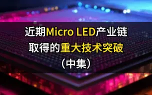 Descargar video: 近期Micro LED产业链都取得了哪些重大进展和突破？（中集）