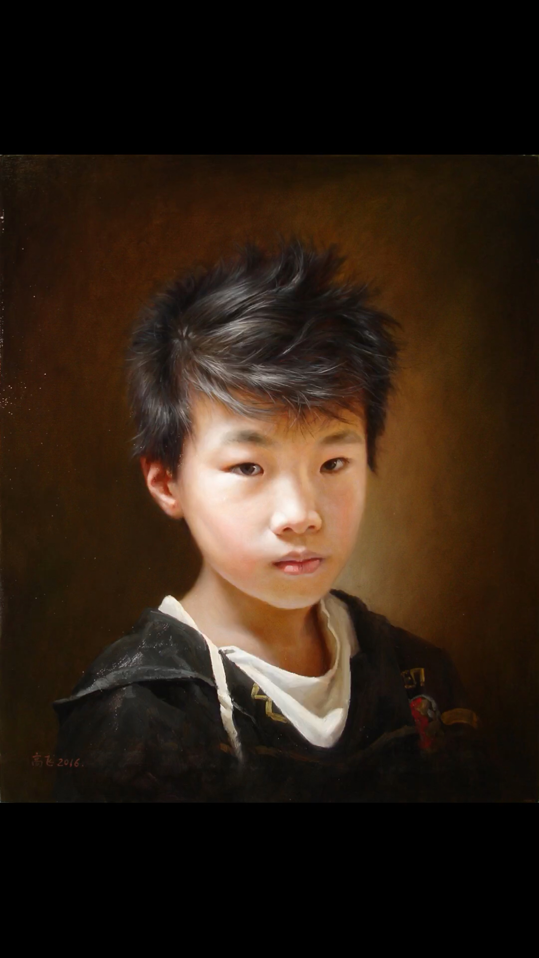 高飞油画作品欣赏《男孩肖像》