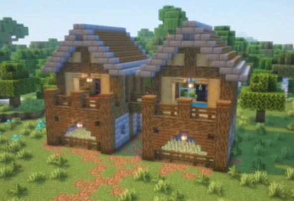 minecraft:简单与实用兼备的双人小屋.