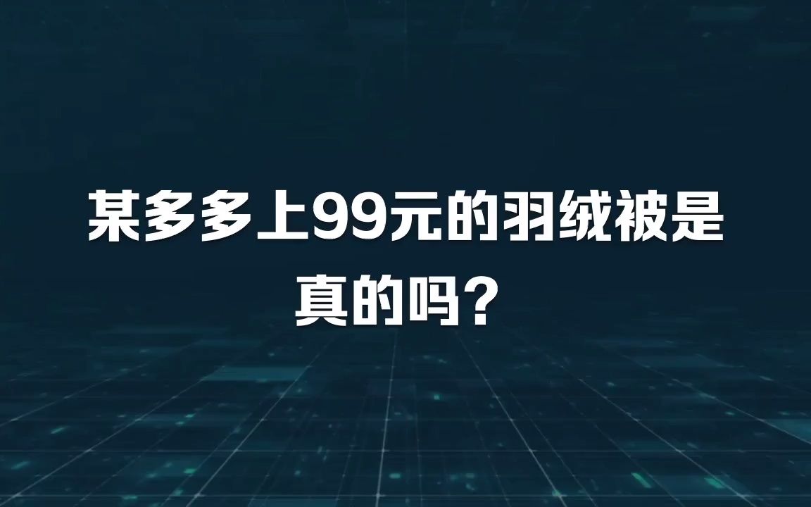 拼多多上99元的羽绒被是真的吗?哔哩哔哩bilibili