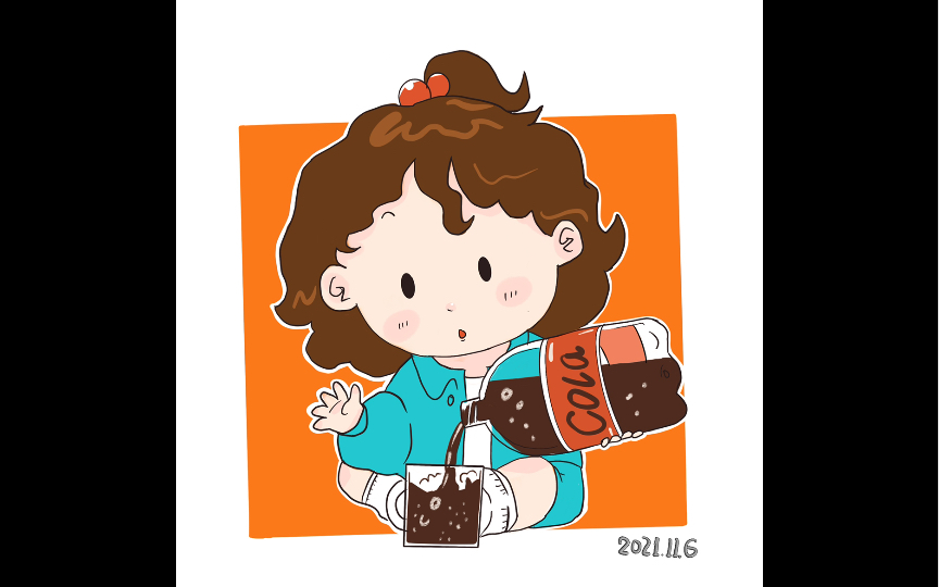 可乐女孩 临摹画师小行星_哔哩哔哩_bilibili