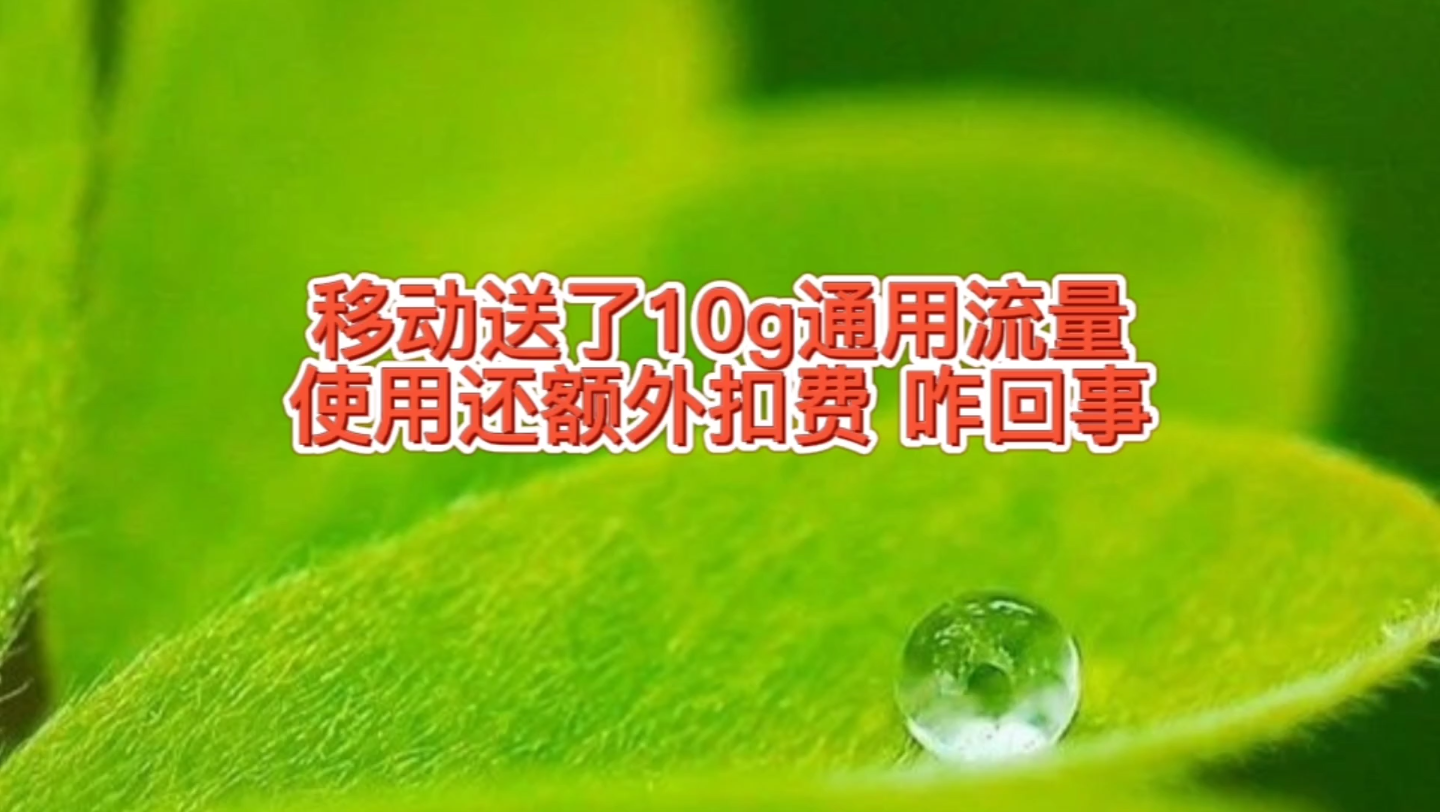 移动送了10g通用流量,使用却还额外扣费咋回事,4g和5g的区别吗哔哩哔哩bilibili