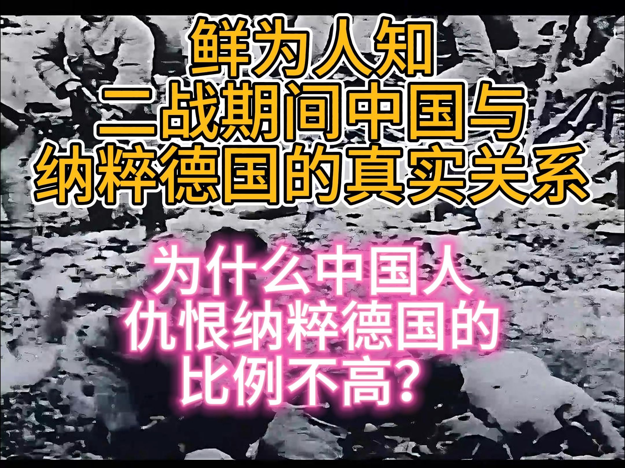 鲜为人知:二战期间中国与纳粹德国的真实关系.为什么中国人仇恨纳粹德国的比例不高?#二战 #哔哩哔哩bilibili