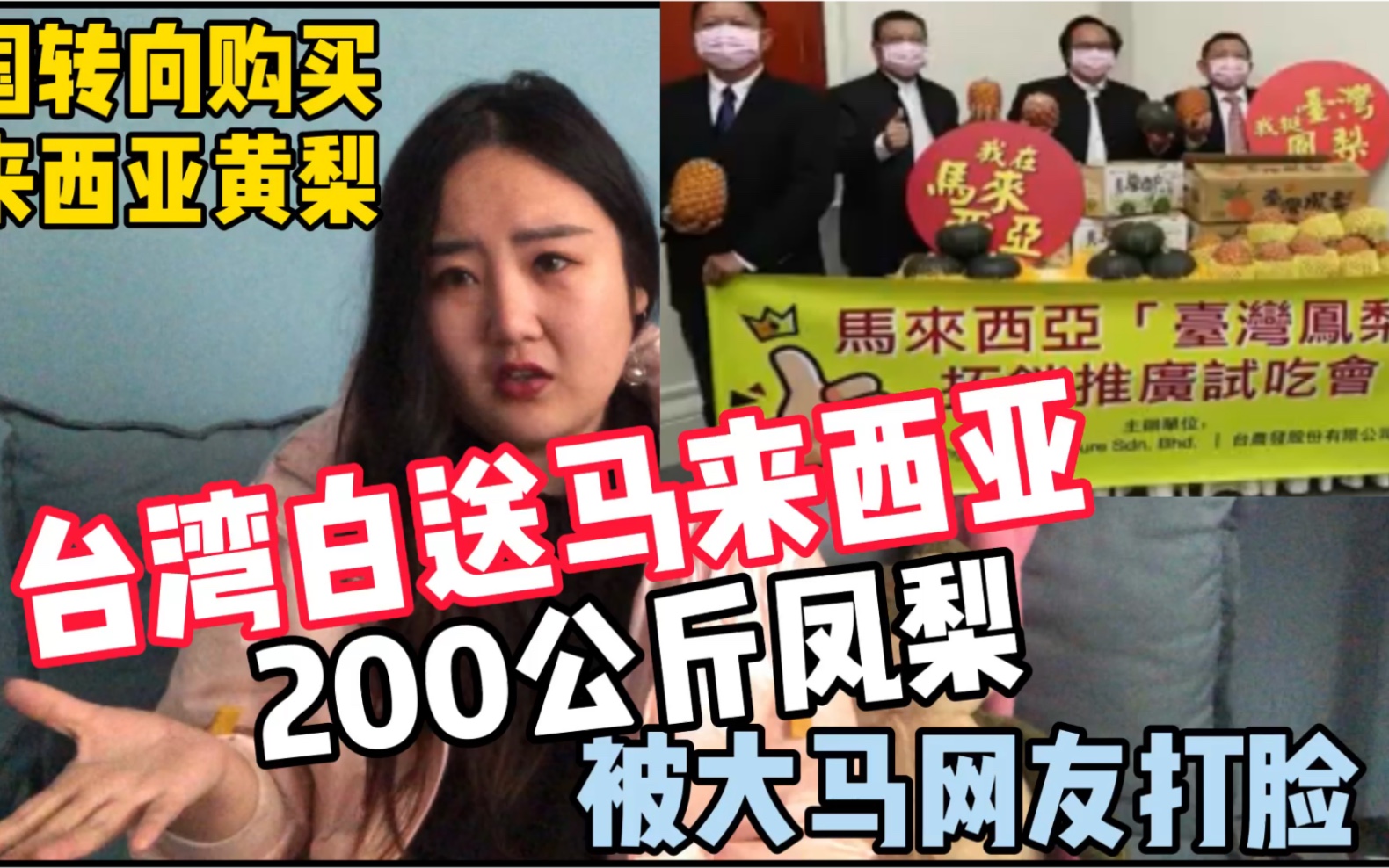 台湾空运白送马来西亚200公斤凤梨请大厨开试吃会!被大马网友打脸哔哩哔哩bilibili