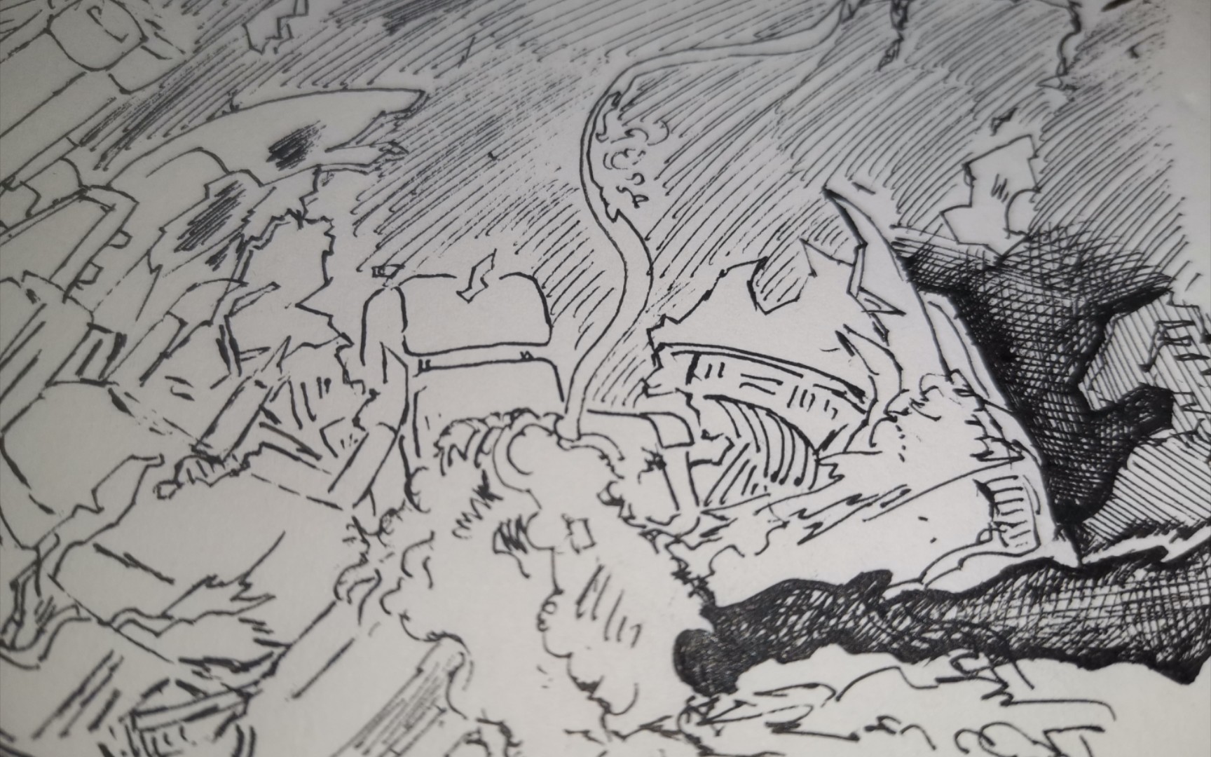 画到一半的飞船残骸 lj排线