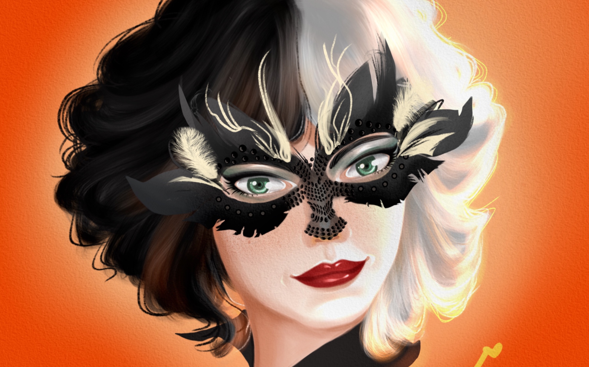 【黑白魔女库伊拉】 头像绘画_哔哩哔哩_bilibili