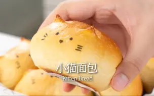 Download Video: 这个猫咪抹茶面包😺可爱到不舍得吃辣！！！