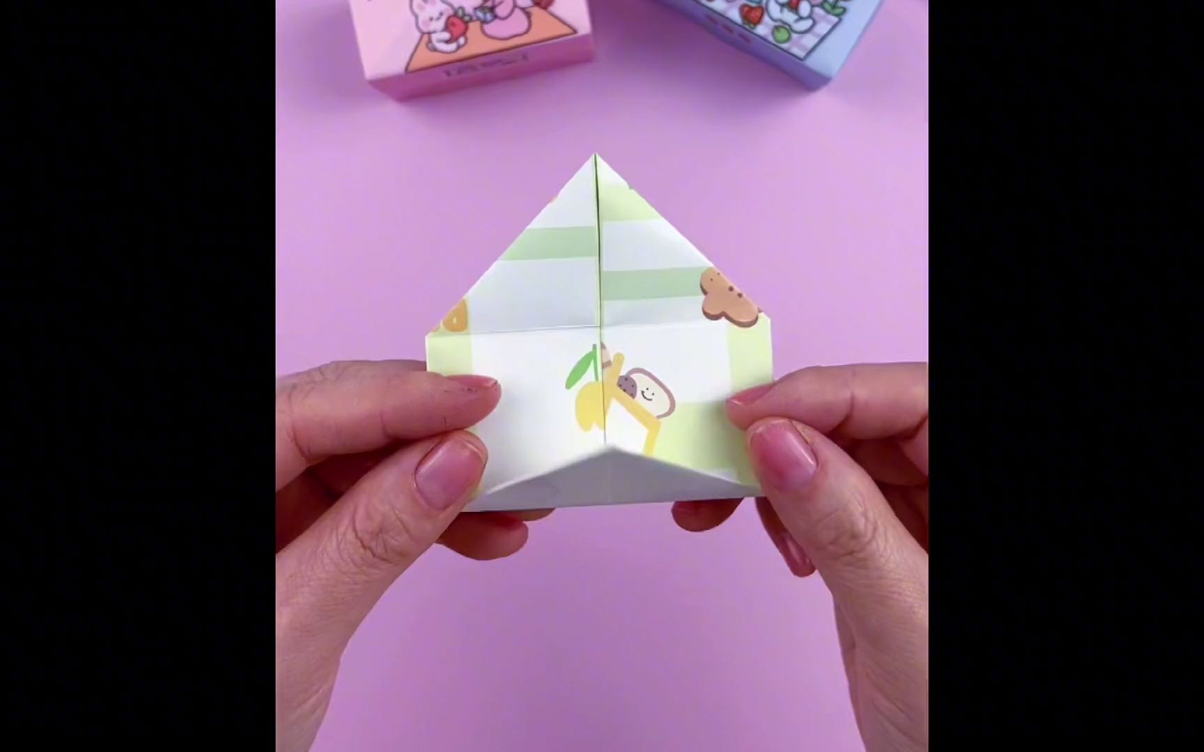 迷你反盖收纳盒折纸教程 手工可爱闺蜜收纳盒#手工#折纸#手工diy