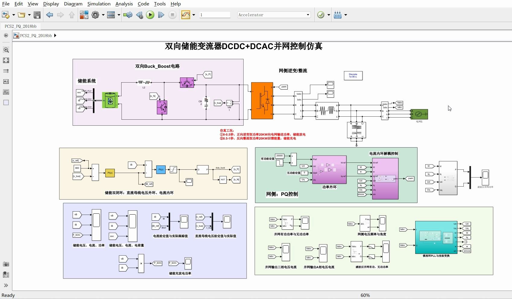 双向储能变流器DCDC+并网PQ控制仿真哔哩哔哩bilibili