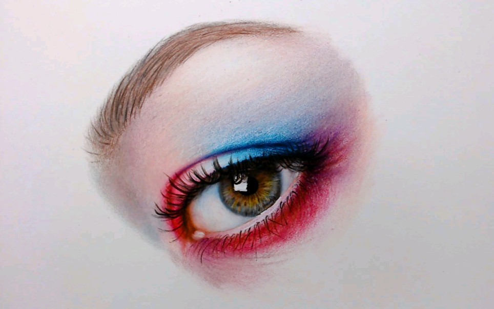 【彩铅画】是我hold不住的眼影,但美瞳倒是可以