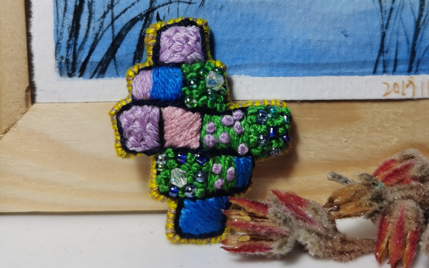 【自由绣】用针线填格子游戏很有趣的打卡_哔哩哔哩_bilibili