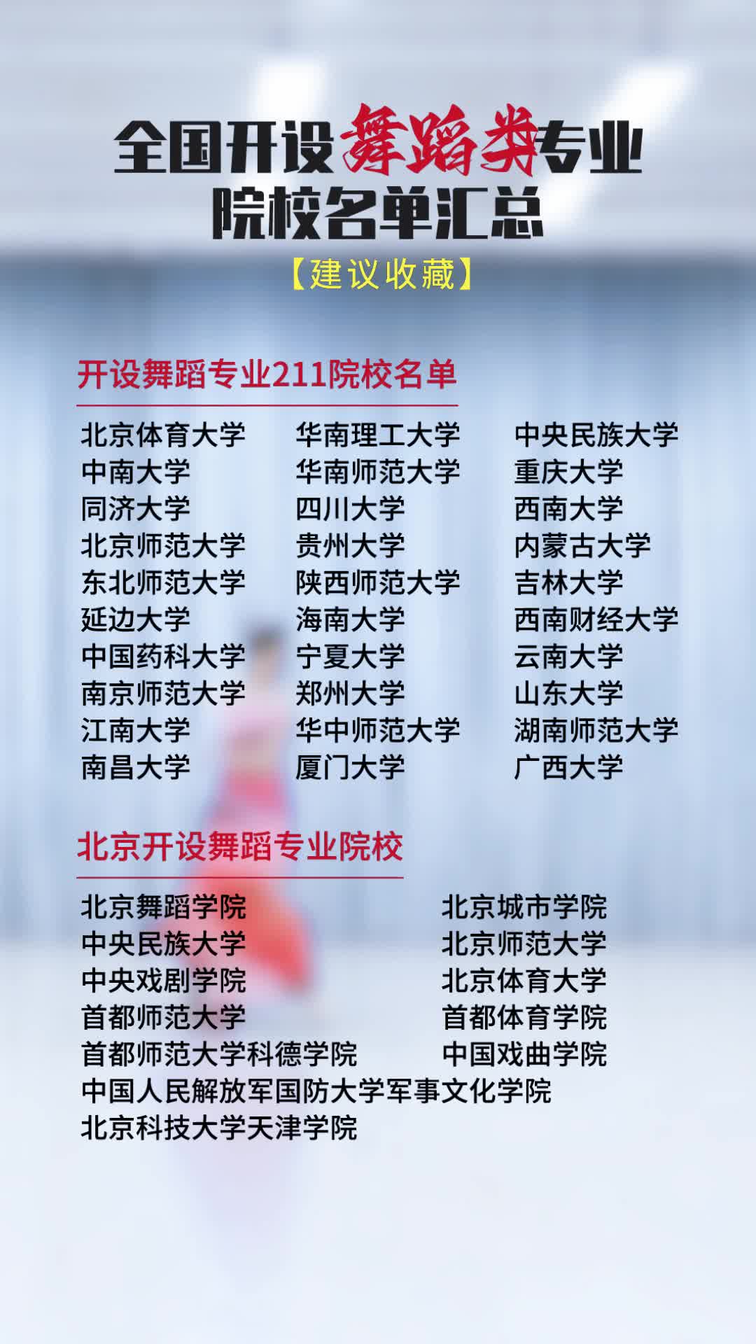 建议收藏!全国开设舞蹈类专业院校名单汇总 #北京舞蹈艺考课程 #舞蹈艺考机构 #舞蹈艺考 #北京舞蹈培训 #舞蹈艺考培训哔哩哔哩bilibili