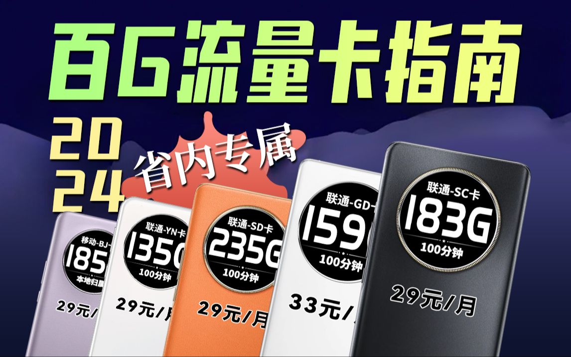 不敢想象!这些200G的流量卡,竟然是省内用户专属!2024年5G手机卡最新测评!电信|联通|移动电话卡推荐!流量套餐选购指南!哔哩哔哩bilibili