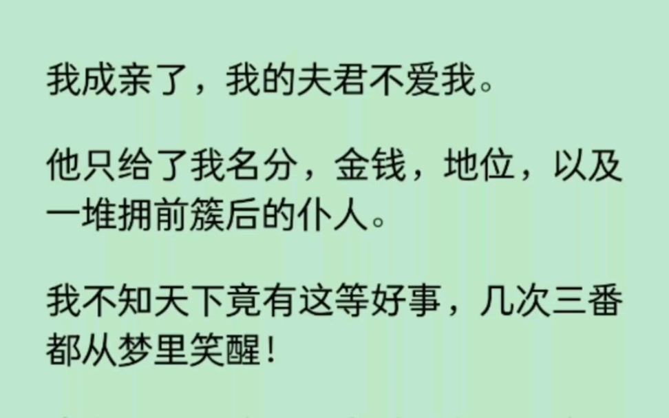 我的夫君不爱我,他只给我名份,金钱,地位……还有这种好事,我做梦都要笑醒了……哔哩哔哩bilibili