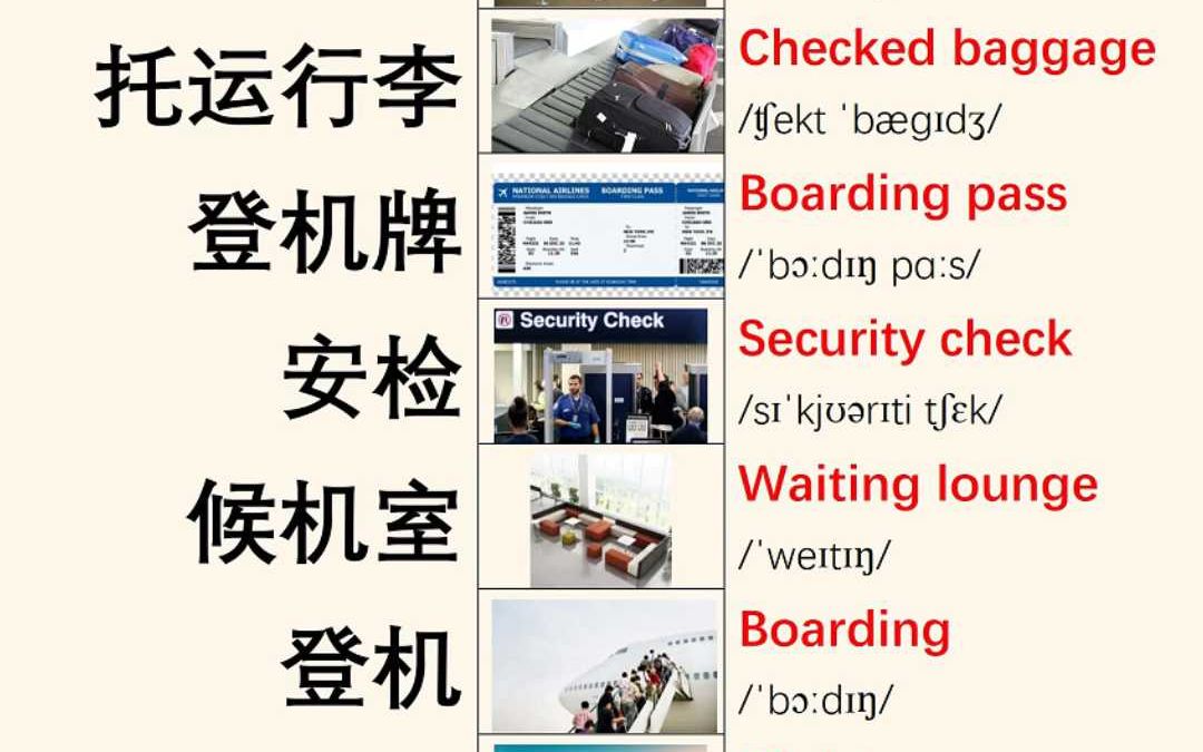 机场会用到的英文哔哩哔哩bilibili