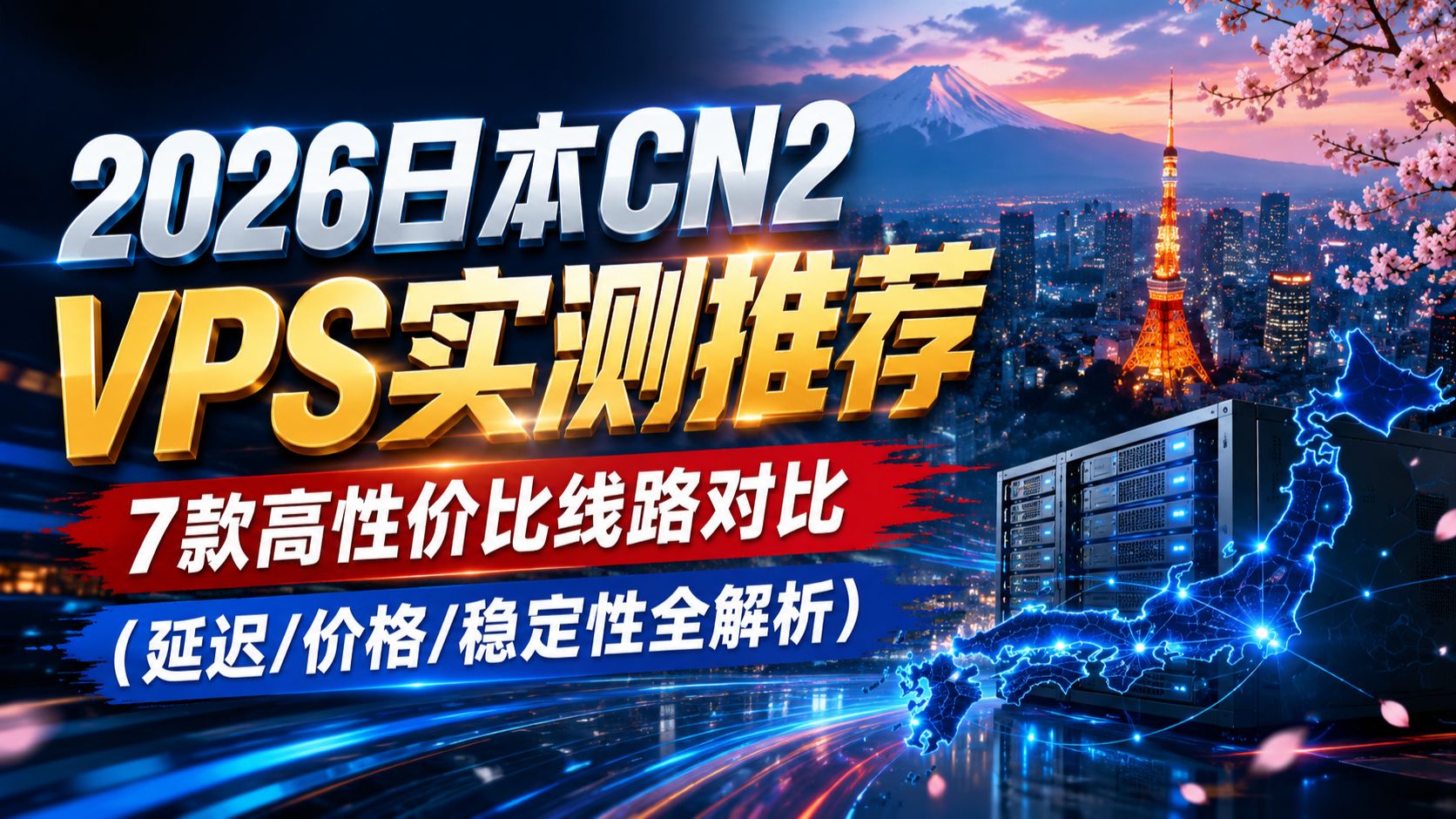 2026日本CN2 VPS实测推荐:7款高性价比线路对比(延迟/价格/稳定性全解析)
