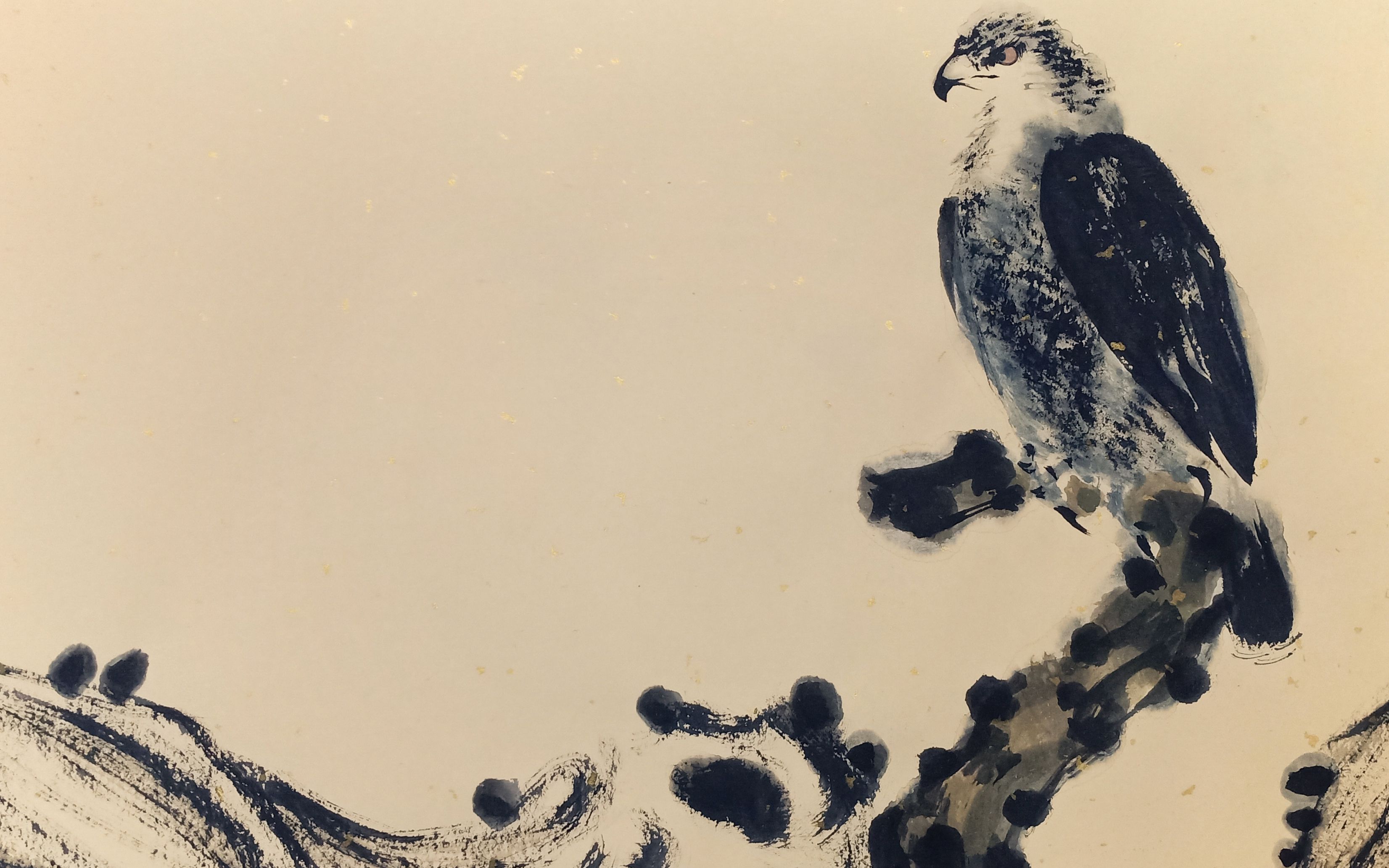 (写意)小鹰枯枝