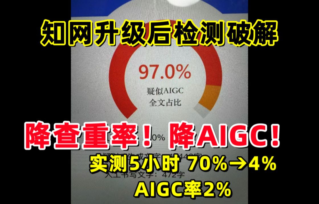 【必看】极速论文降重、降AIGC技巧!一天从70%降到4%!!哔哩哔哩bilibili