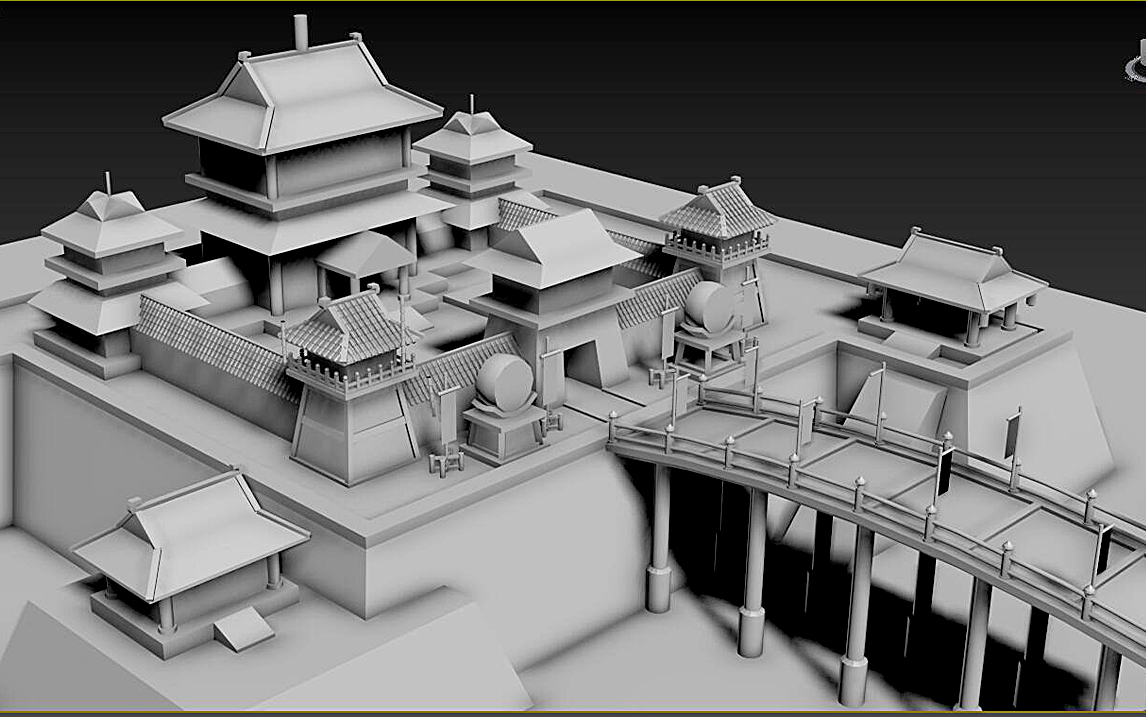 【3dmax】从拉box开始教你,超详细古风建筑场景模型搭建