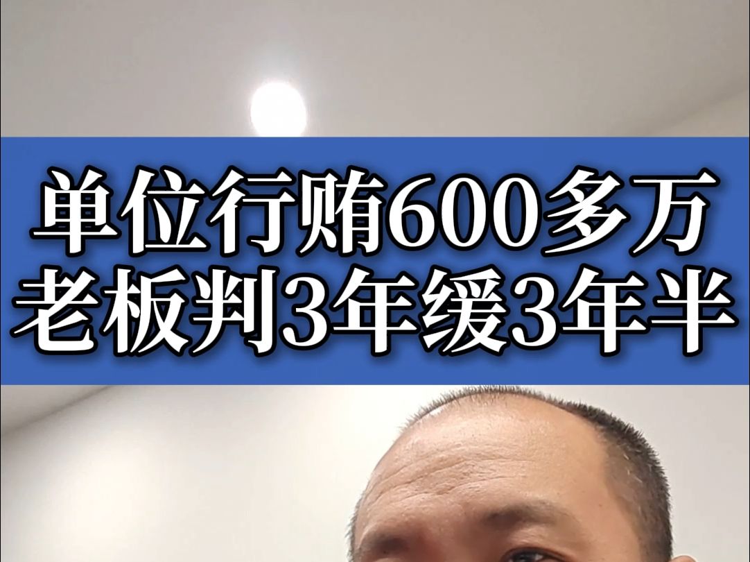 单位行贿600多万,老板判3年缓刑3年半哔哩哔哩bilibili