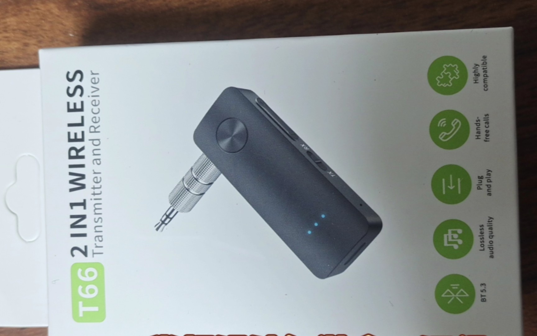 开箱蓝牙音频发射器接收器二合一