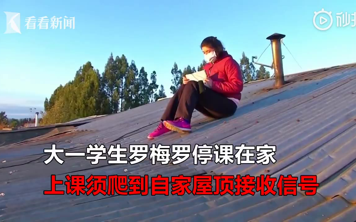 智利大一女生爬屋顶上网课:无论如何都要学习哔哩哔哩bilibili