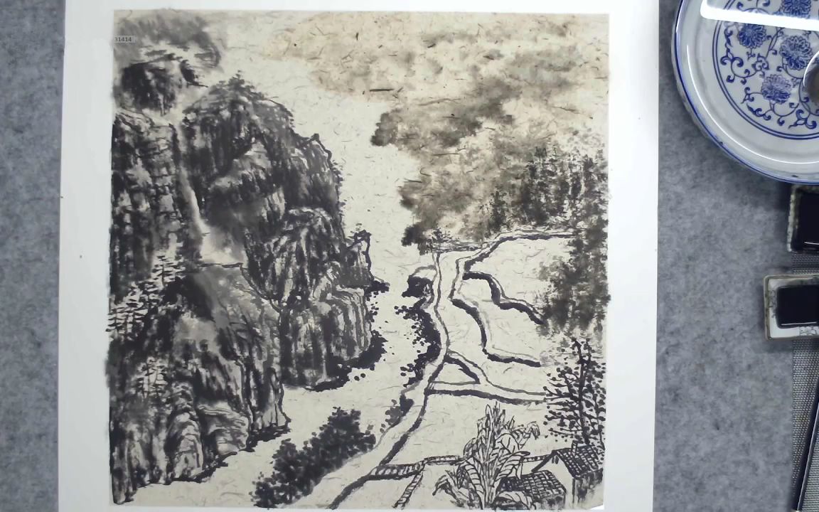 山水画技法,想轻松画出云雾缭绕的效果,掌握好方法,画云雾不再愁哔哩哔哩bilibili