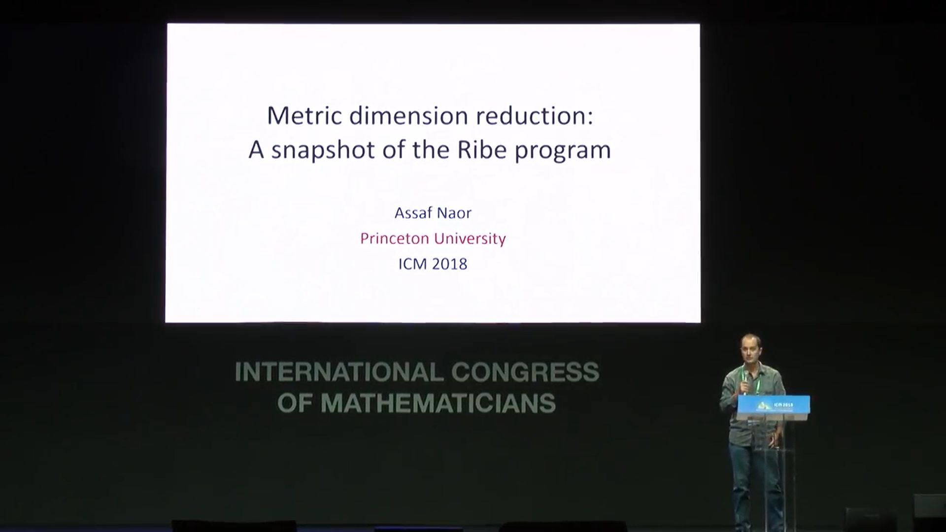 ICM2018 Assaf Naor:Metric dimension reduction——A snapshot of the Ribe program哔哩哔哩bilibili