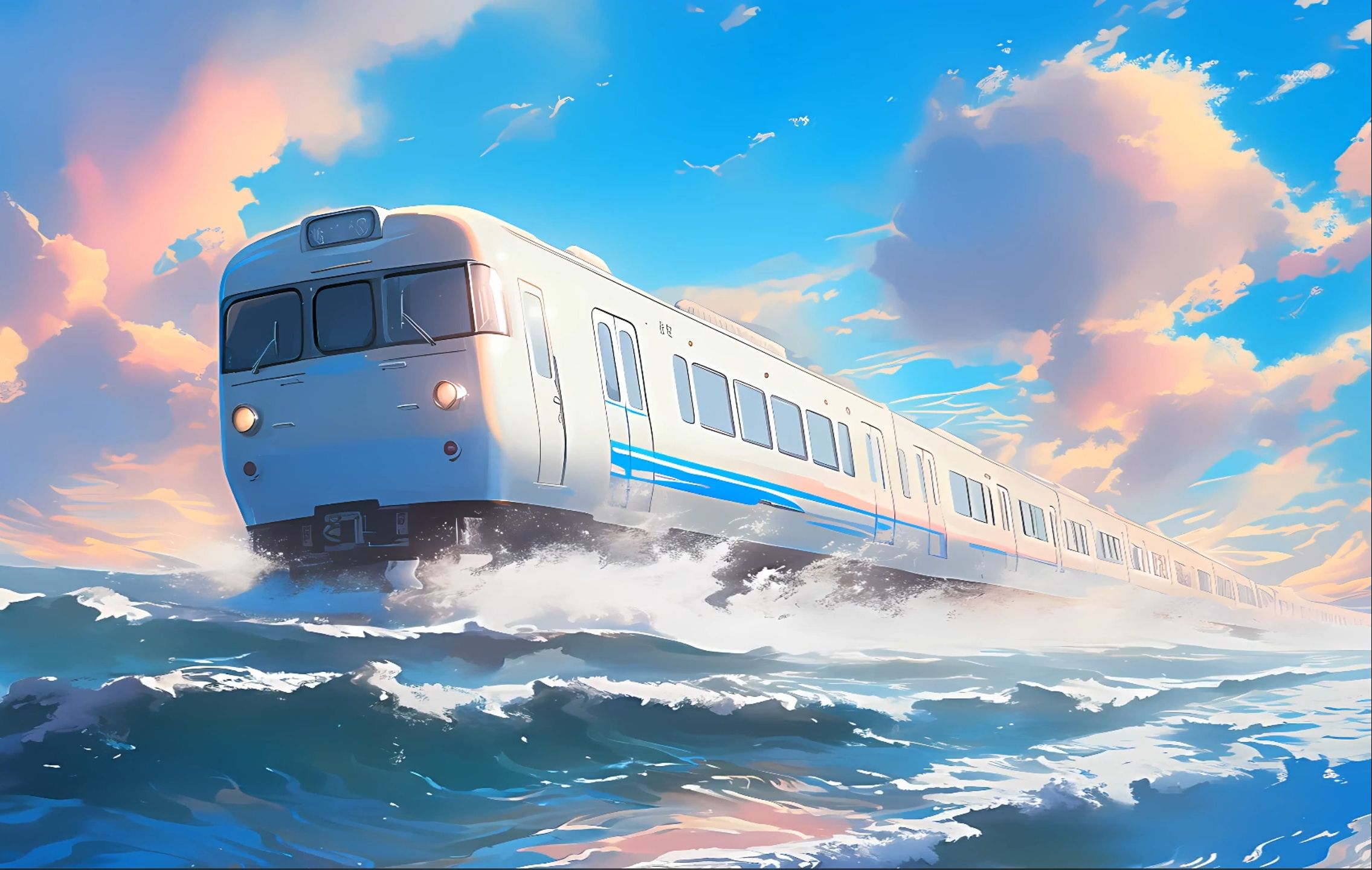 宫崎骏电影里的海上列车,载着梦想驶向远方.