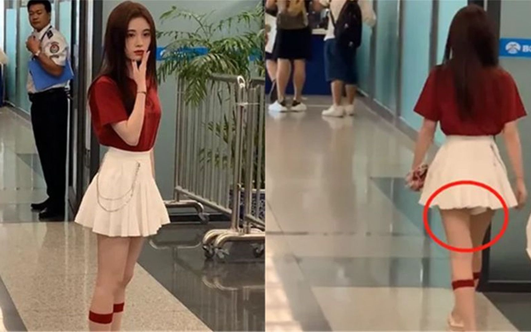 鞠婧祎穿"纸尿裤"裙现身机场,看着尴尬却很美,网友:驾驭不了