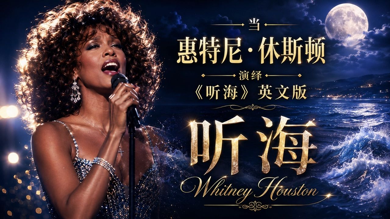 【天后】惠特尼·休斯顿 演绎 华语经典《听海》：海没有哭，是我终于装不下去了