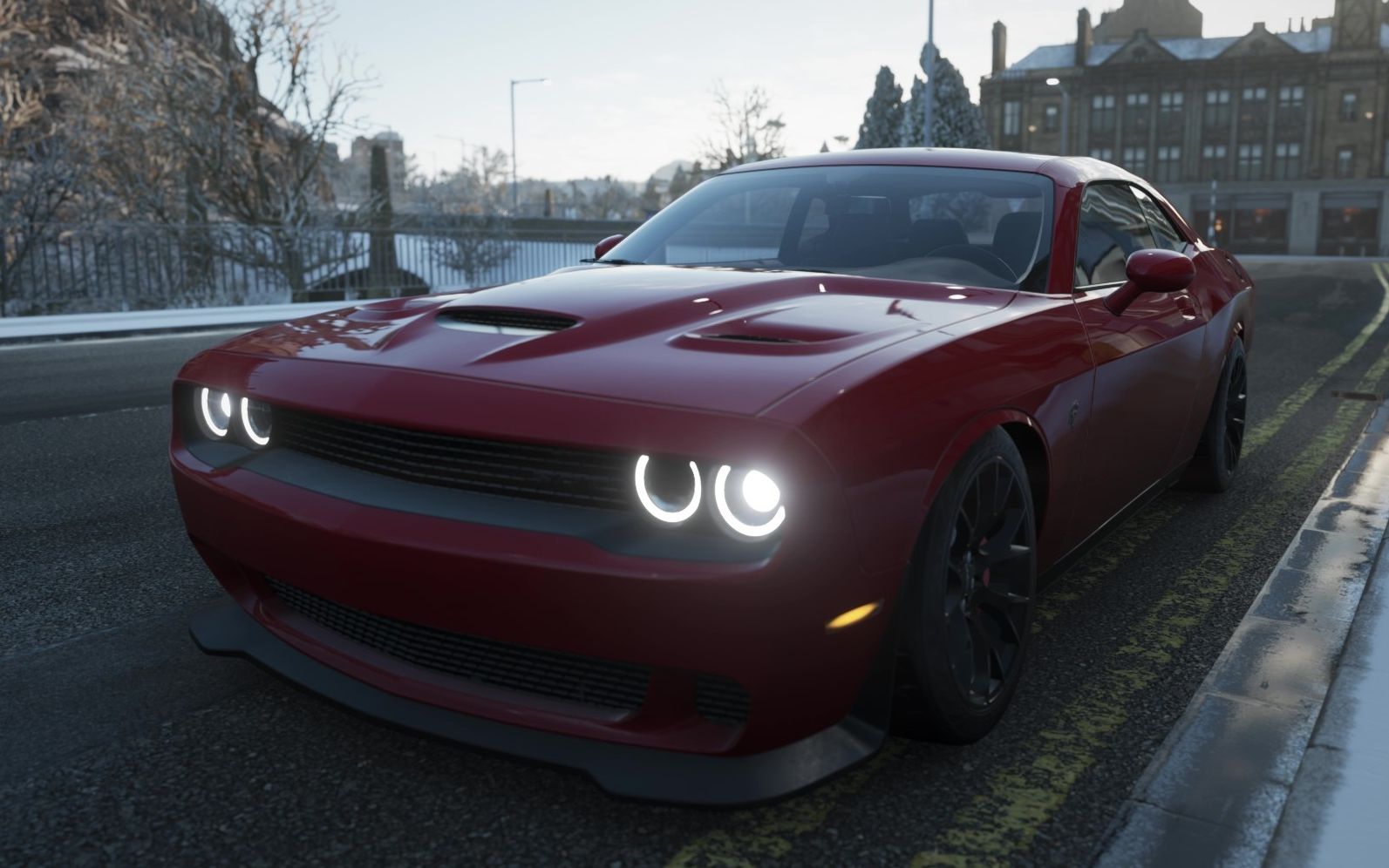 780匹的道奇挑战者srt地狱猫!下雪天飙车滑得一批!