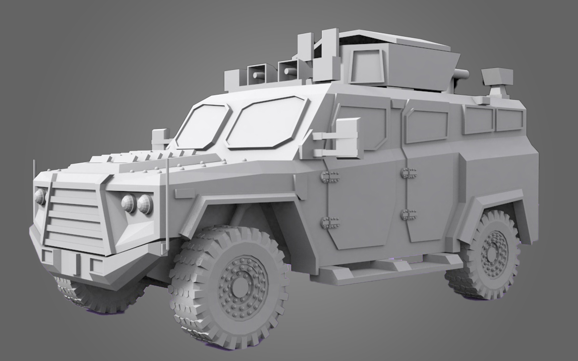 [图]【3DMAX建模】装甲车模型制作，次世代场景建模教程