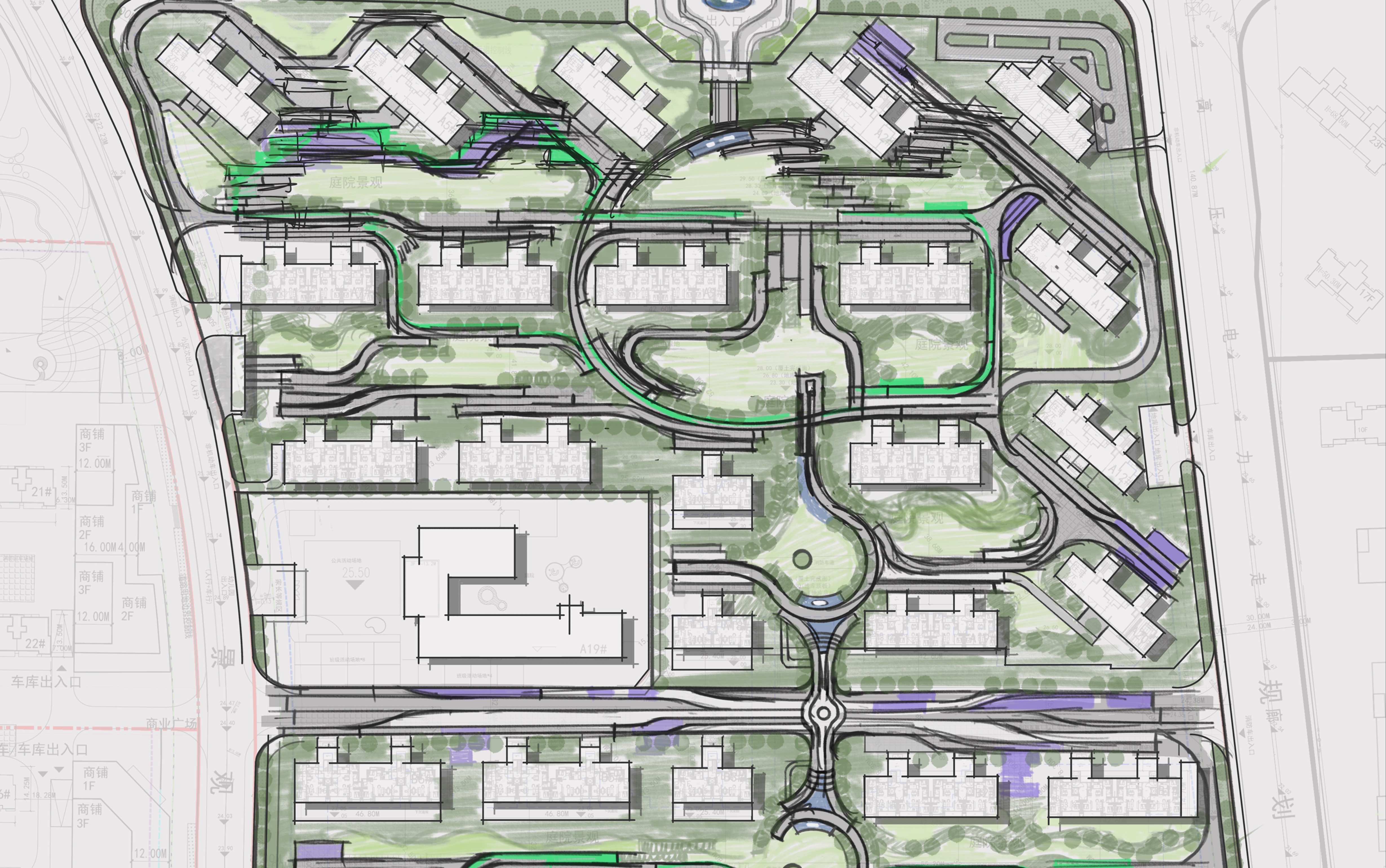 住宅大区景观草图1哔哩哔哩bilibili